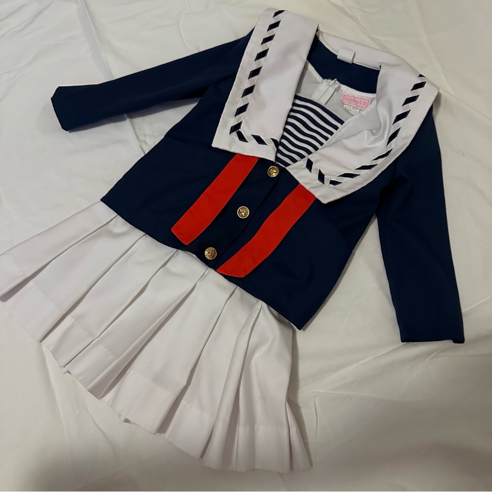 Vintage kawaii sailor dress 60s petite women kids school uniform dress
